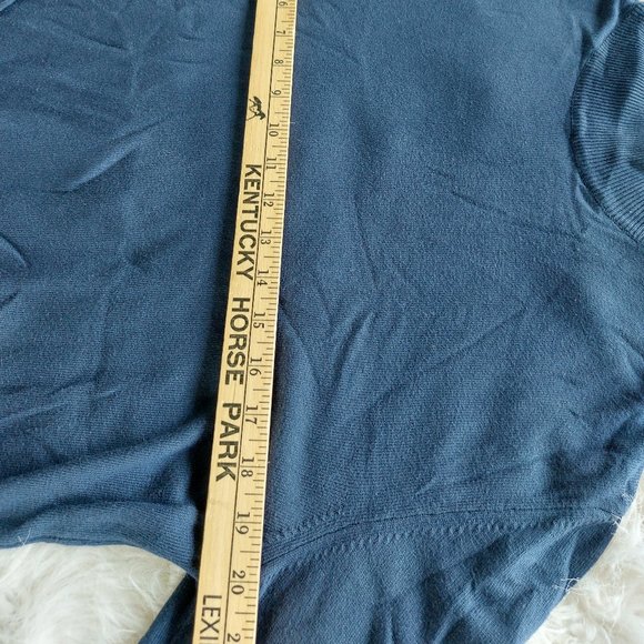 Modango Milano Men's Navy Blue 100% Wool High Neck Sweater Size M Made in Italy - Picture 4 of 8